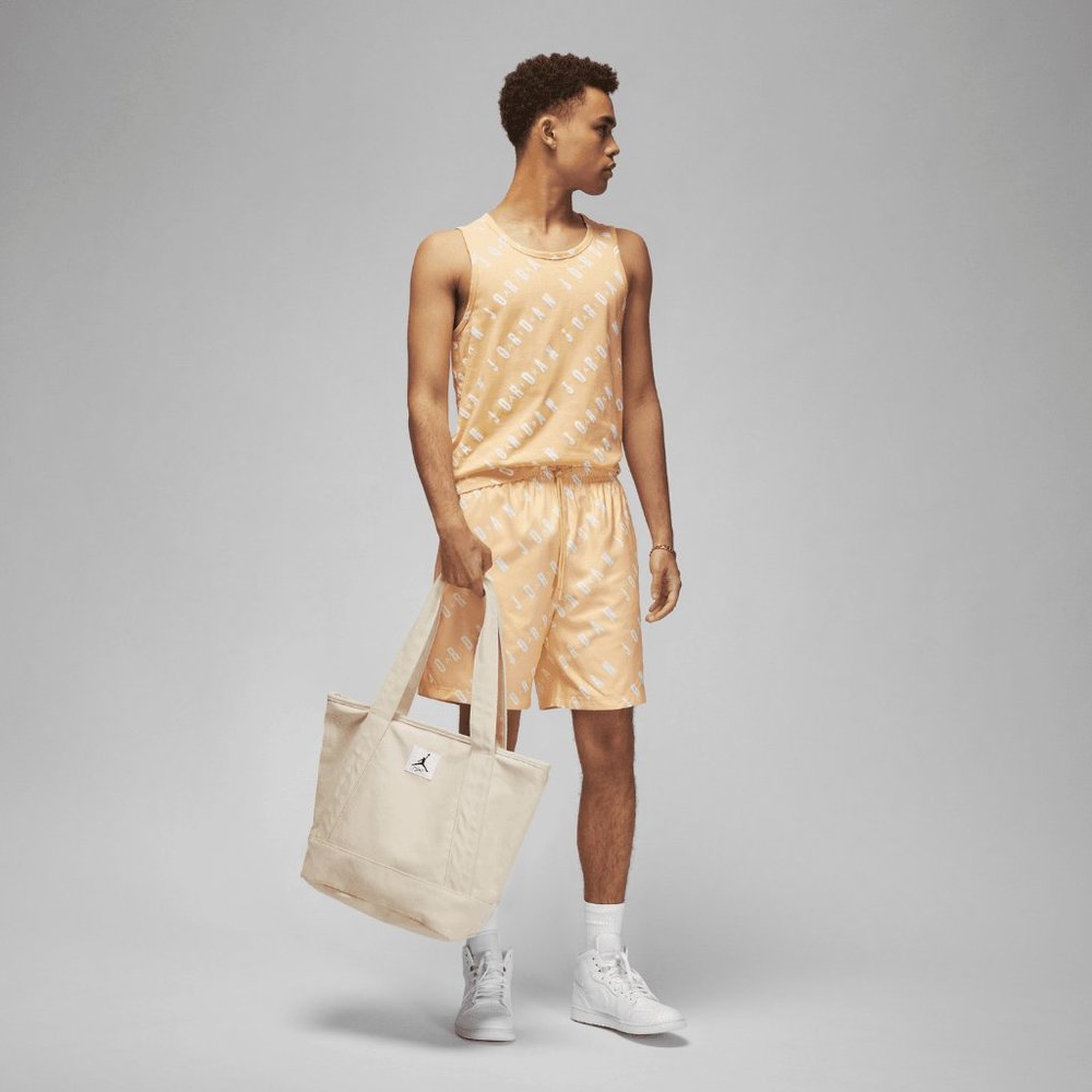 Jordan Essentials Allover Print Mens Cotton Jersey Tank Top Yellow 3XL - Picture 4 of 5